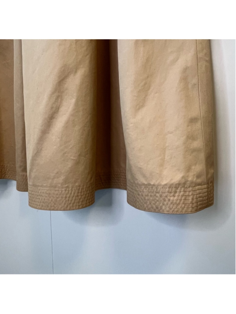 Vintage 1980s Barry Bricken Tan Khaki A-Line Midi Circle Skirt XS fits 26” waist - Picture 10 of 13